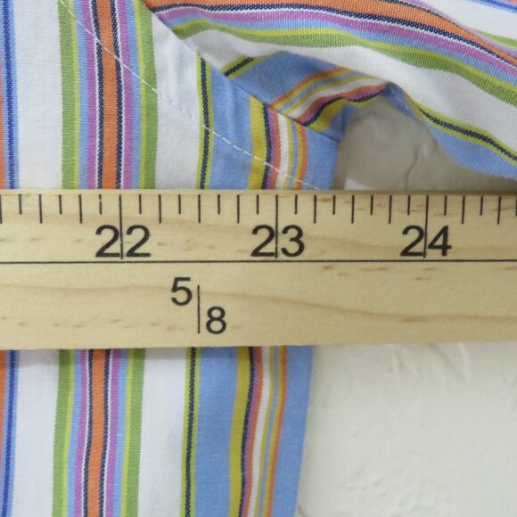 Linea Dome* Men's Long Sleeve Button Down Single Pocket Stripe Shirt~ Size Large - Picture 6 of 10